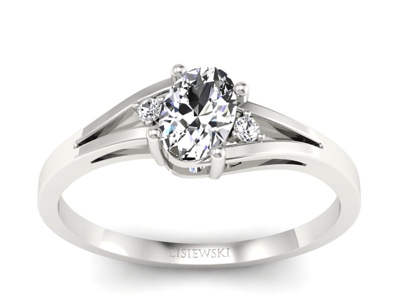 Złoty pierścionek z diamentami białe złoto - p16192b - 1