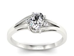 Złoty pierścionek z diamentami białe złoto - p16192b