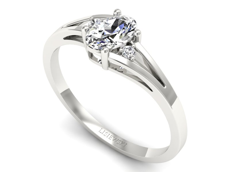 Złoty pierścionek z diamentami białe złoto - p16192b - 3