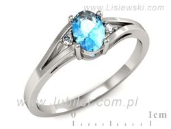 Pierścionek z topazem i brylantami złoto 585 - p16192ba