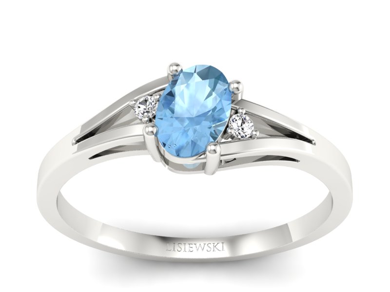 Pierścionek z topazem i brylantami - p16192ba - 1
