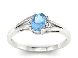 Pierścionek z topazem i brylantami - p16192ba
