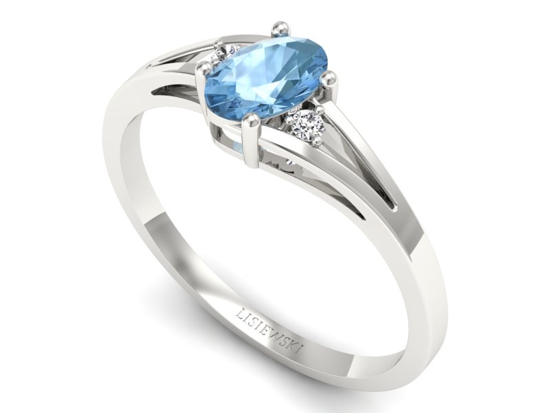 Pierścionek z topazem i brylantami - p16192ba - 3