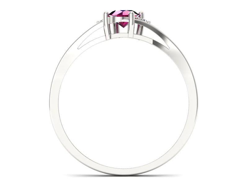 Pierścionek z rubinem i brylantami białe złoto - p16192br - 2