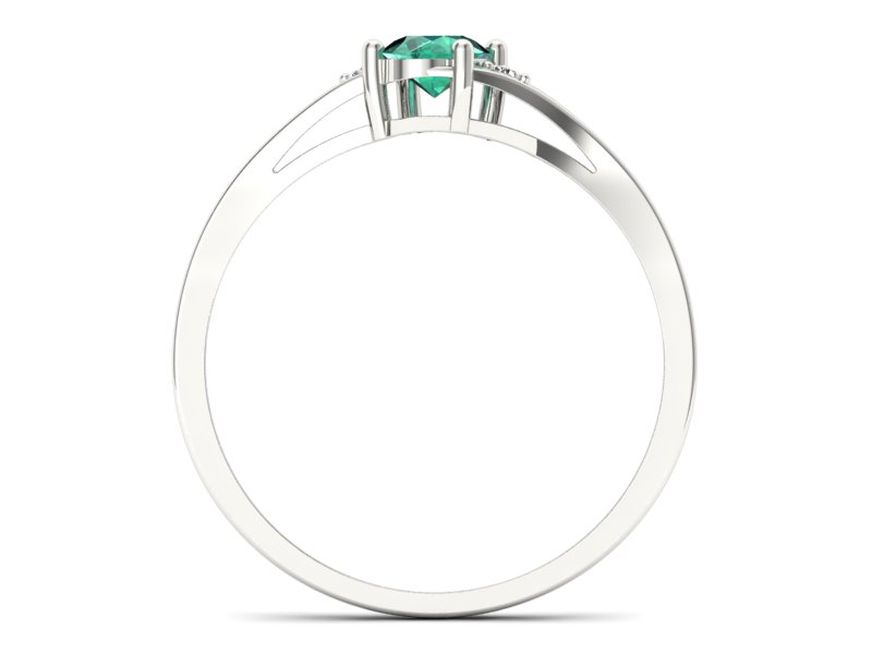 Złoty pierścionek ze szmaragdem i brylantami - p16192bsm - 2