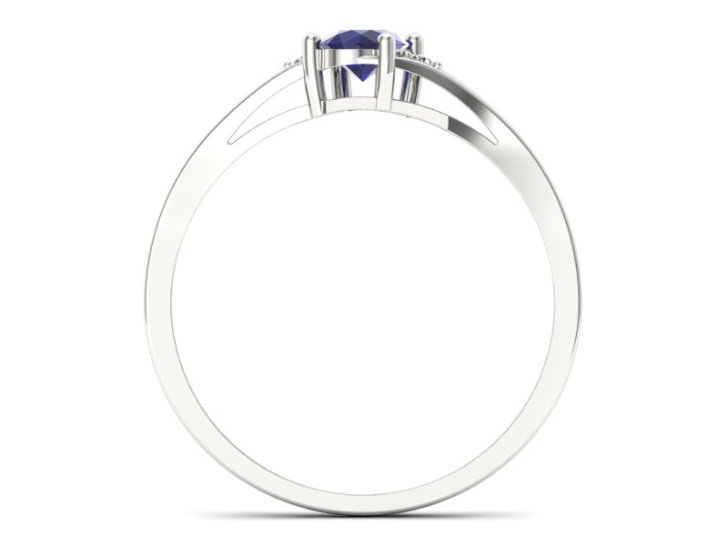 Złoty pierścionek ze spinelem i brylantami - p16192bsp - 2