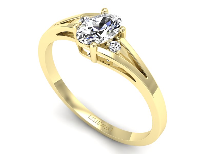 Złoty pierścionek z diamentami żółte złoto - p16192z - 3