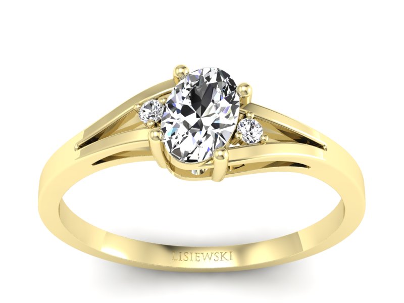 Złoty pierścionek z diamentami żółte złoto - p16192z - 1