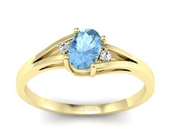 Złoty pierścionek z topazem i brylantami - p16192za