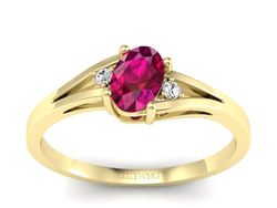 Pierścionek z rubinem i brylantami - p16192zr