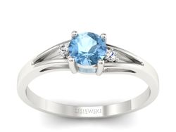 Złoty pierścionek z topazem i brylantami - p16193ba