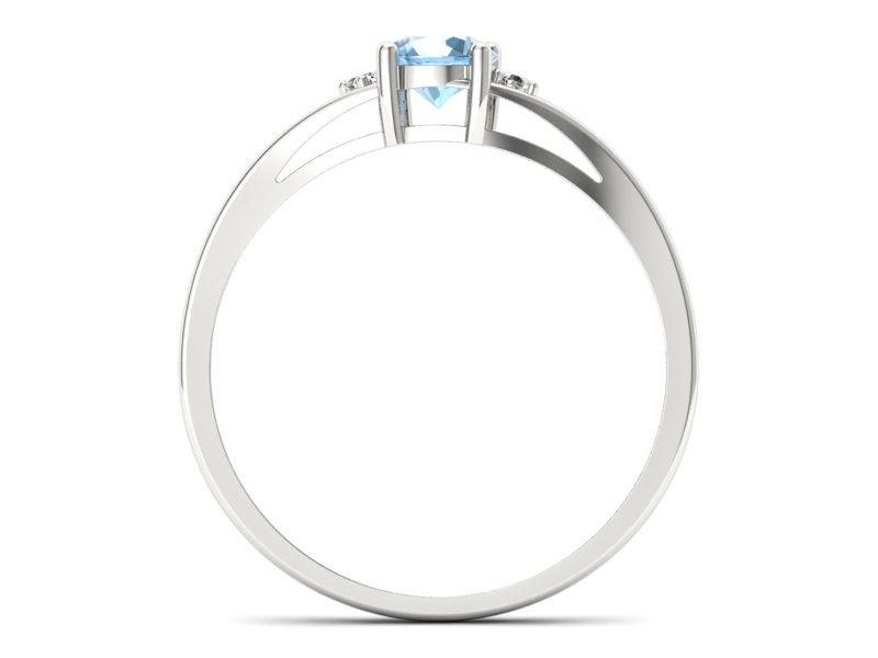 Złoty pierścionek z topazem i brylantami - p16193ba - 2