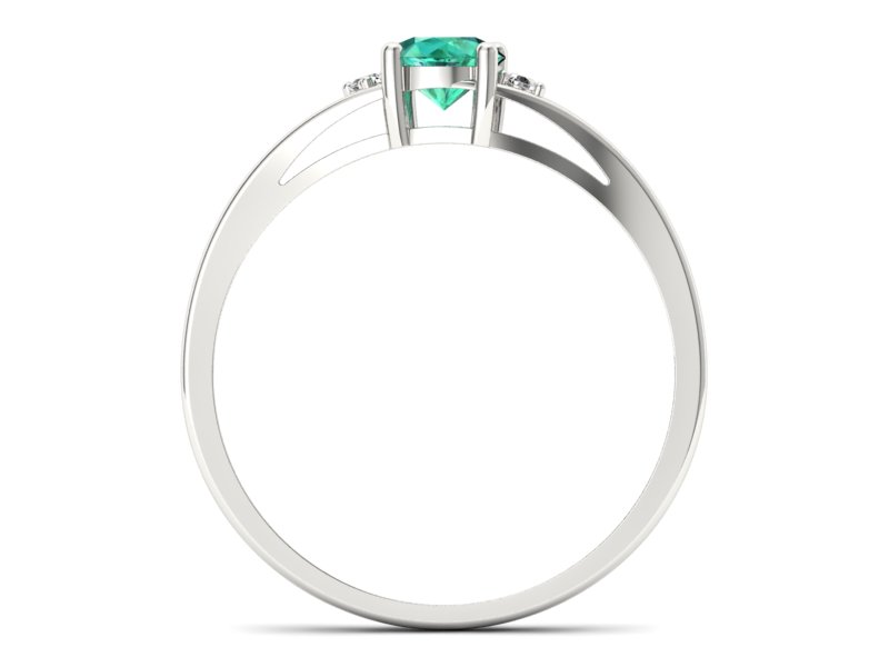 Złoty pierścionek ze szmaragdem i brylantami - p16193bsm - 2