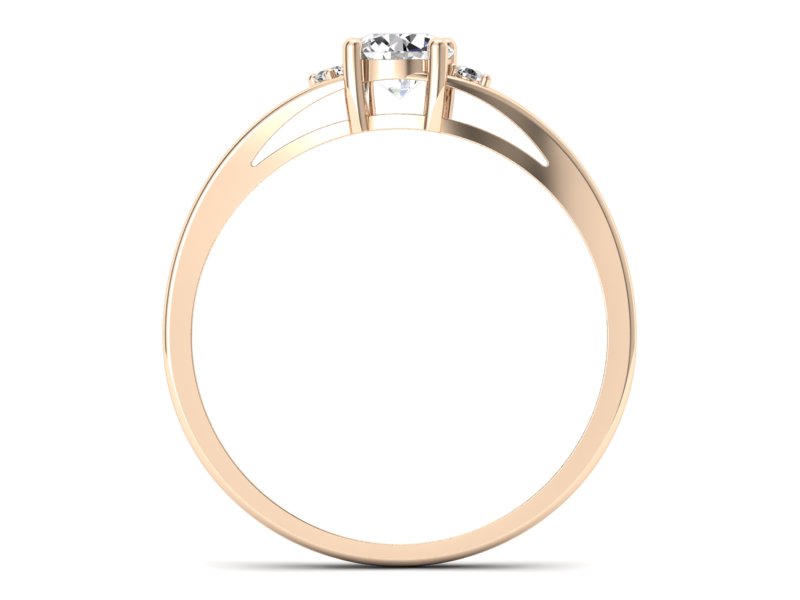 Złoty pierścionek z brylantem różowe złoto - p16193c - 2