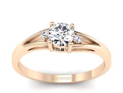 Złoty pierścionek z brylantem różowe złoto - p16193c