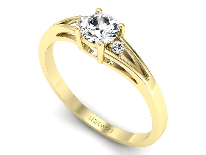 Złoty pierścionek z diamentami żółte złoto - p16193z - 3