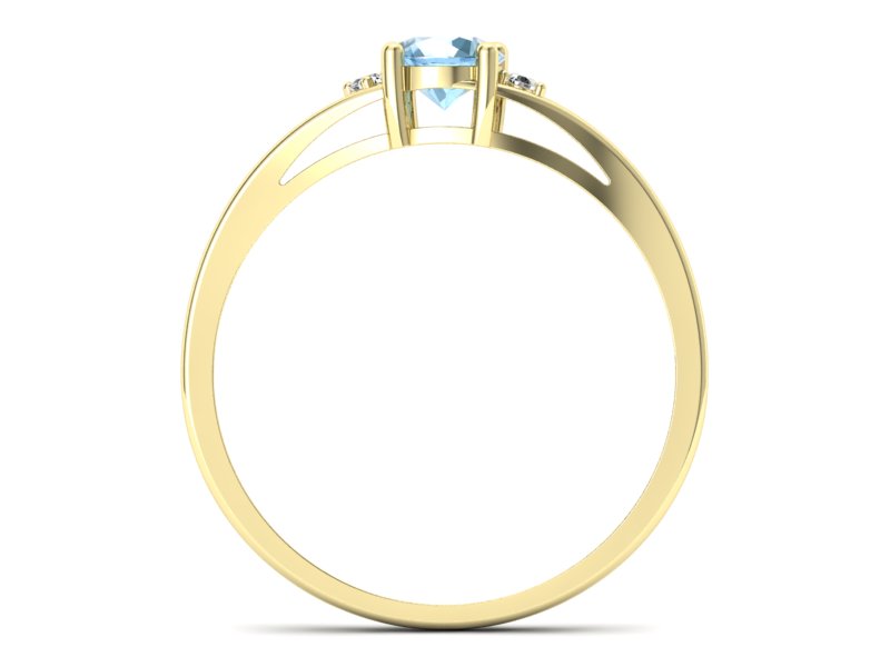 Złoty pierścionek z topazem i brylantami - p16193za - 2