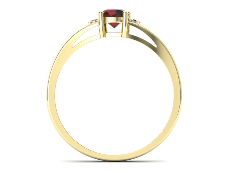 Złoty pierścionek z granatem żółte złoto - p16193zgr - 2