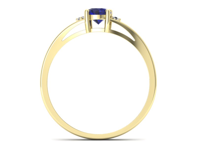 Pierścionek ze spinelem i brylantami żółte złoto - p16193zsp - 2
