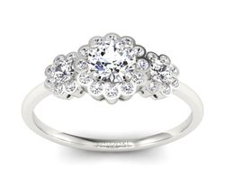 Złoty pierścionek z brylantami białe złoto - p16196b