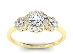 Złoty pierścionek z diamentami żółte złoto - p16196z