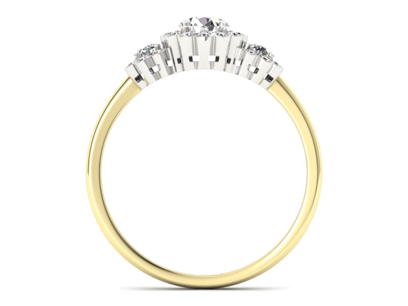 Pierścionek zaręczynowy z brylantami - p16196zb - 2