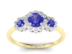 Pierścionek z szafirami brylantami - p16196zbszc