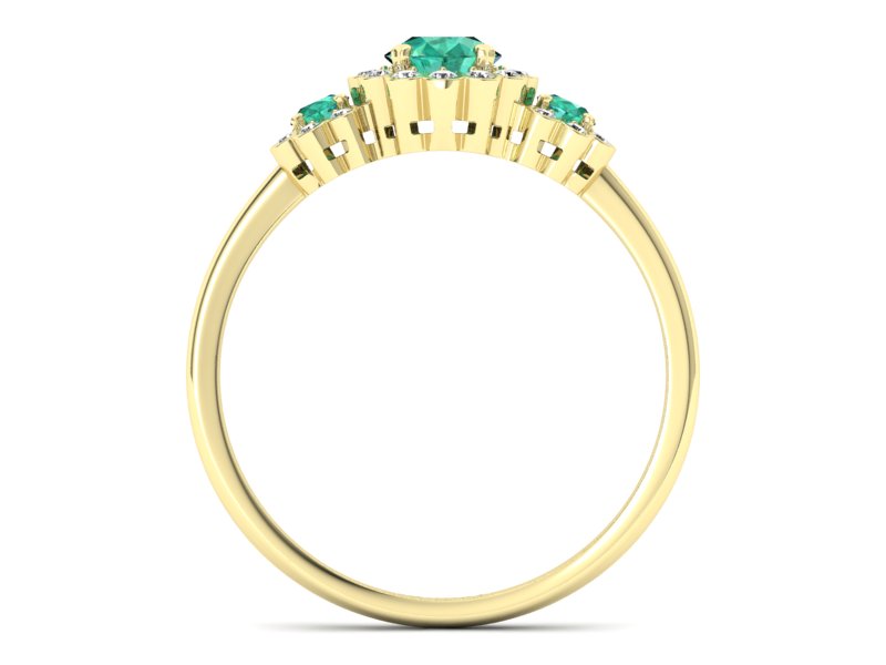 Pierścionek ze szmaragdami i brylantami - p16196zsm - 2