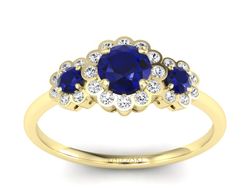 Złoty pierścionek ze spinelami i brylantami - p16196zsp