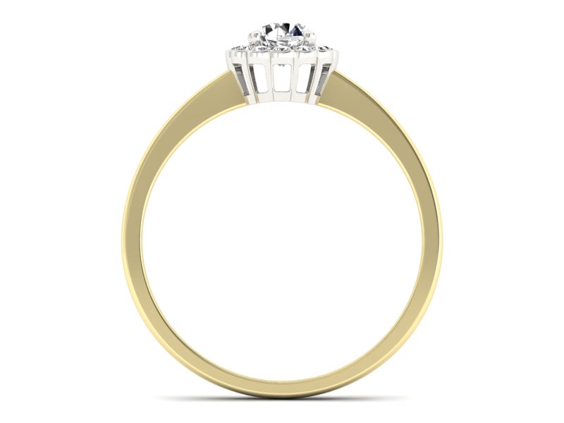 Pierścionek z diamentami żółte i białe złoto 585 - p16197zb - 2