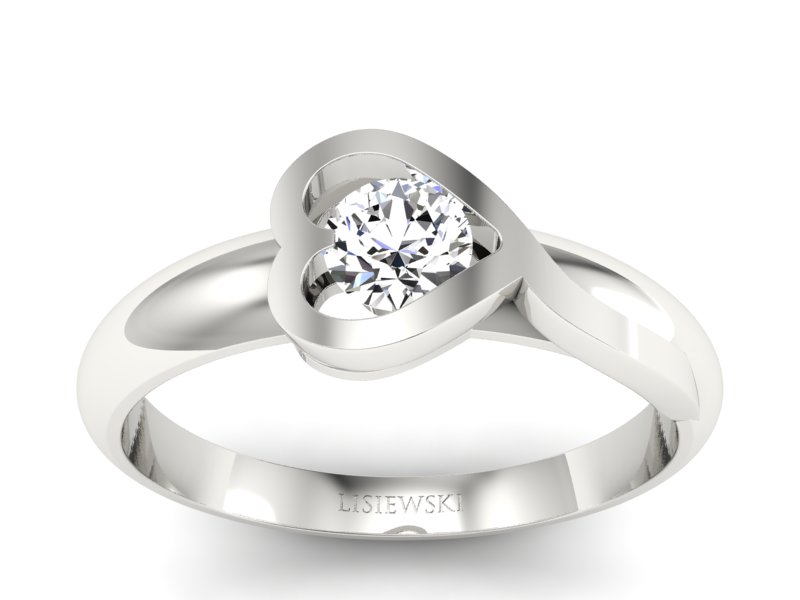 Pierścionek zaręczynowy z brylantem - p16198b - 1