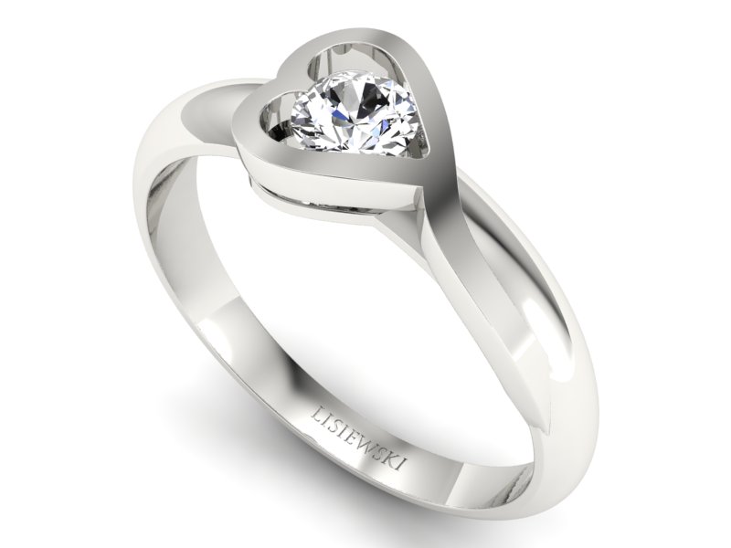 Pierścionek zaręczynowy z brylantem - p16198b - 3