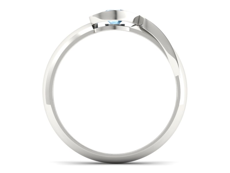 Złoty pierścionek z topazem białe złoto - p16198ba - 2