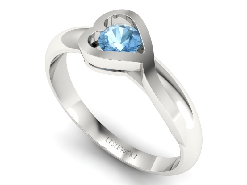 Złoty pierścionek z topazem białe złoto - p16198ba - 3