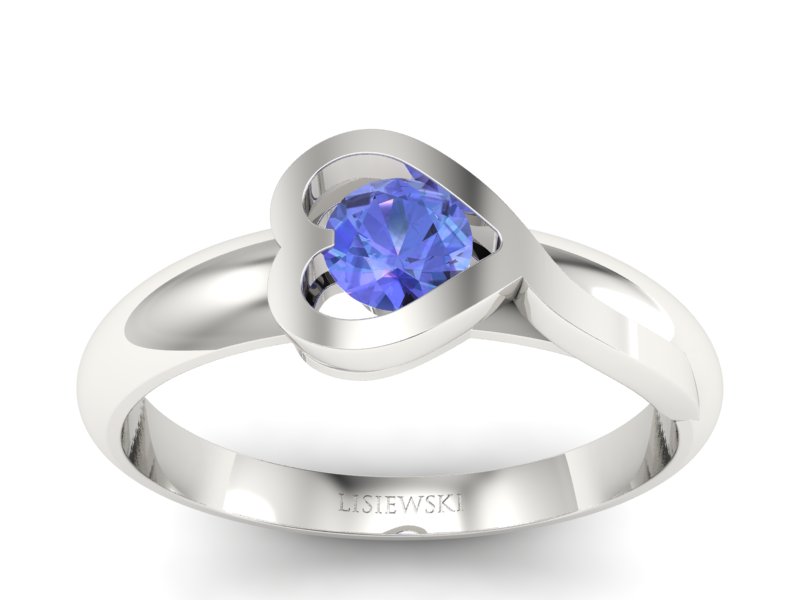 Złoty pierścionek z tanzanitem białe złoto - p16198bt - 1