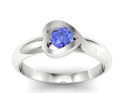 Złoty pierścionek z tanzanitem białe złoto - p16198bt