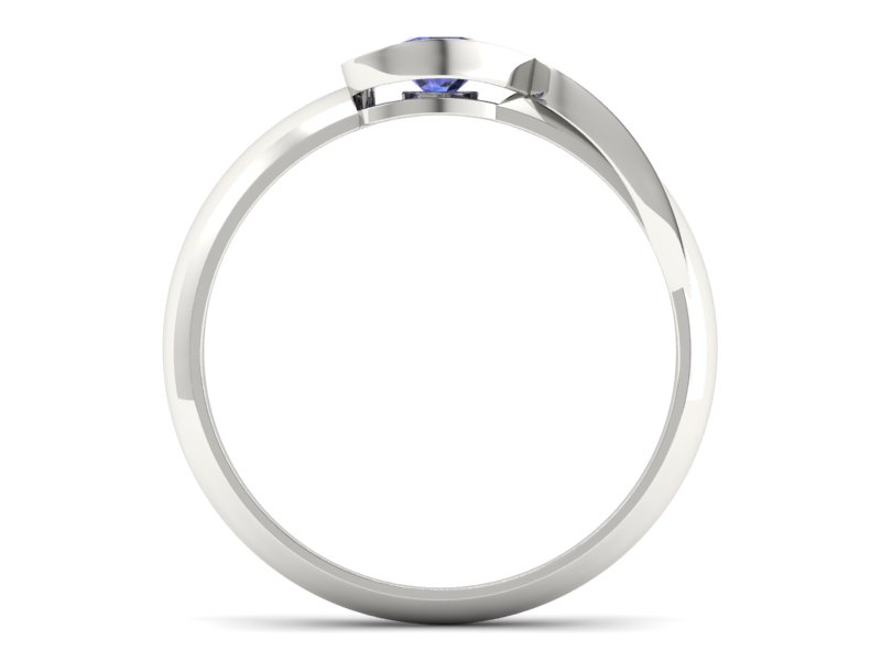 Złoty pierścionek z tanzanitem białe złoto - p16198bt - 2