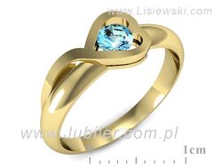 Złoty Pierścionek z topazem żółte złoto próby 585 - p16198za