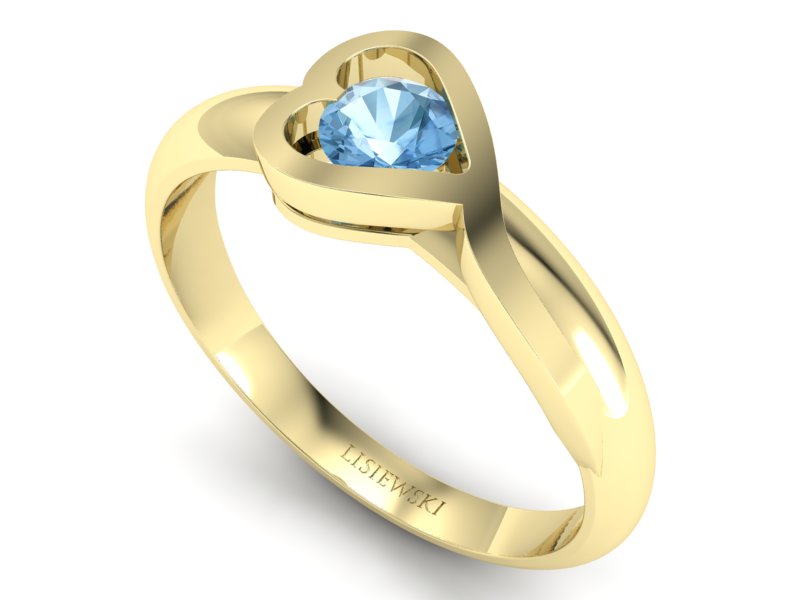 Złoty pierścionek z topazem żółte złoto - p16198za - 3