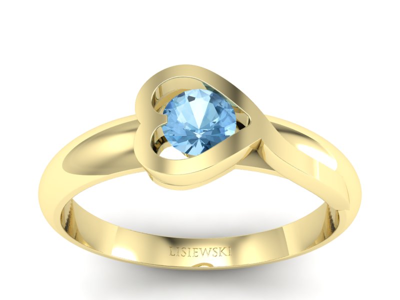 Złoty pierścionek z topazem żółte złoto - p16198za - 1