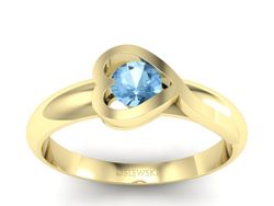 Złoty pierścionek z topazem żółte złoto - p16198za