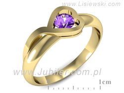 Złoty Pierścionek z ametystem żółte złoto 585 - p16198zat