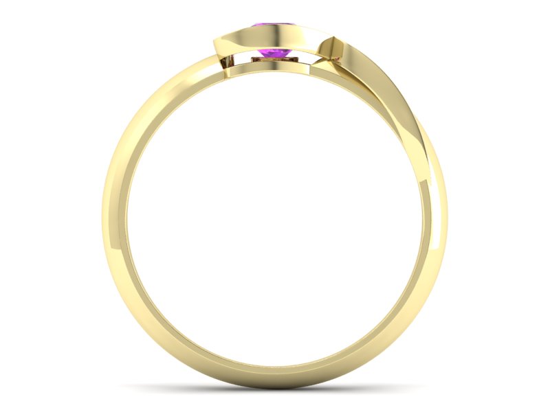 Złoty pierścionek z ametystem żółte złoto - p16198zat - 2