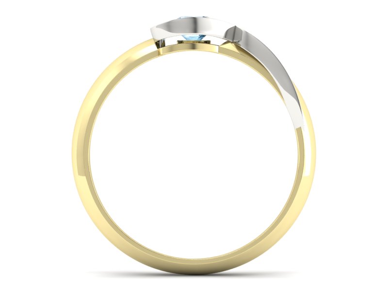 Pierścionek z topazem żółte białe złoto - p16198zba - 2