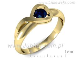 Złoty Pierścionek z szafirem żółte złoto 585 - p16198zsz