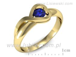 Złoty Pierścionek z szafirem żółte złoto szafir - p16198zszc