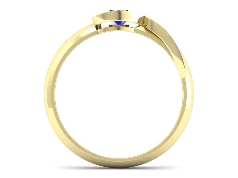 Złoty pierścionek z szafirem żółte złoto szafir - p16198zszc - 2