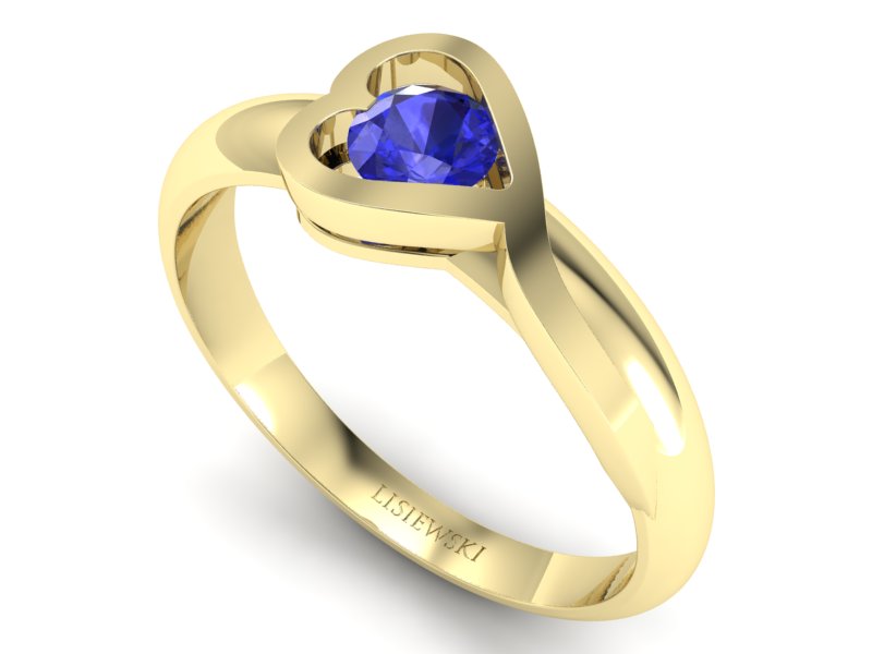 Złoty pierścionek z szafirem żółte złoto szafir - p16198zszc - 3