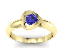 Złoty pierścionek z szafirem żółte złoto szafir - p16198zszc