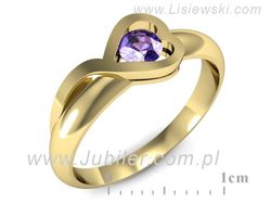 Złoty Pierścionek z tanzanitem żółte złoto 585 - p16198zt
